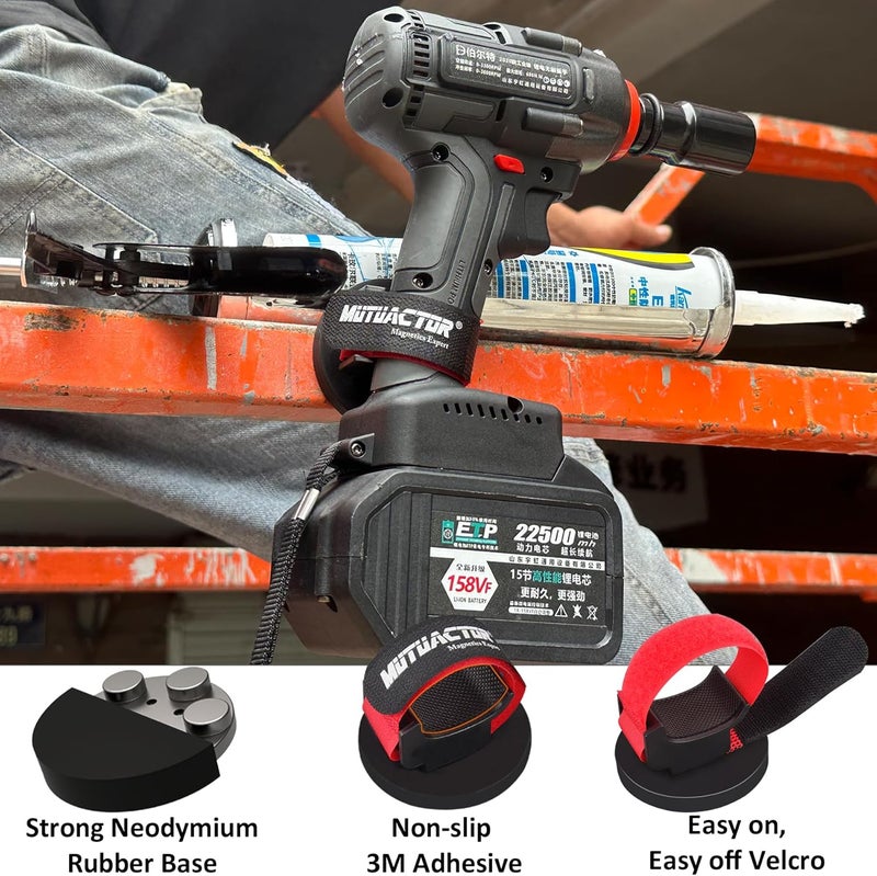 MUTUACTOR Magnetic Tool Holder - Heavy Duty, Quick Response, for Cordless Drills, Impact Wrenches, Screws, Bits, Nails & Hardware (1 Set) - Image 4